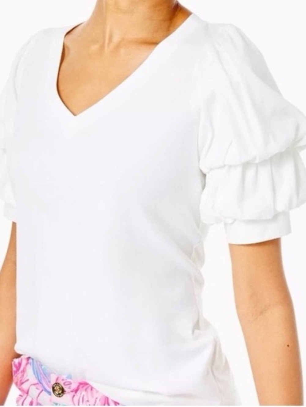 Lilly Pulitzer Dicola Top in the color Resort White